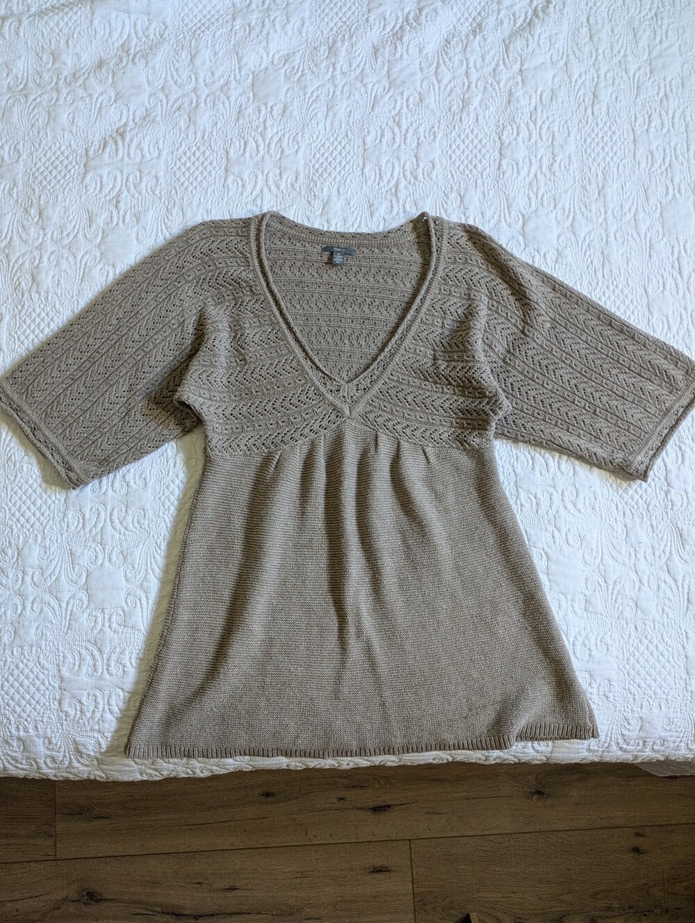 Apt. 9 Taupe V-Neck Knit Top